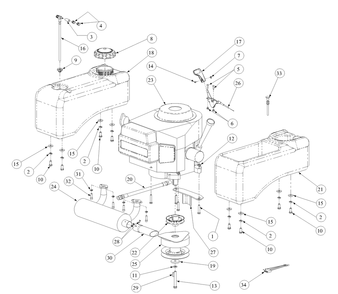 Engine Assembly - 18hp Briggs Diagram and Parts List for Z-FORCE18 53AA5A5L100 Cub Cadet Lawn Tractor